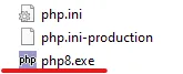Renomeando arquivo executável do PHP 8