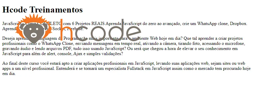 Estilo position fixed aplicado em nosso arquivo HTML
