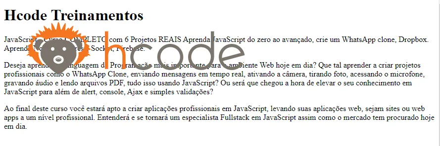 Estilo position absolute aplicado em nosso arquivo HTML