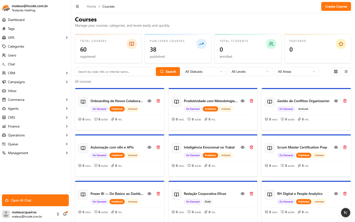 HedHog — Cursos